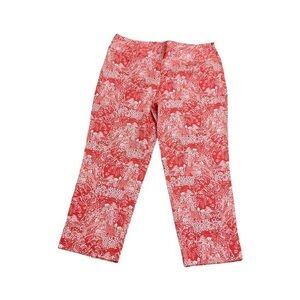 Izod Cropped Pink Printed Pant size 10 fairy cottage coquette girlhood preppy‎